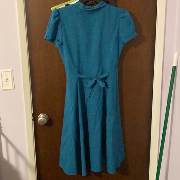 Blue button up retro inspired dress. - Picture 5 of 5